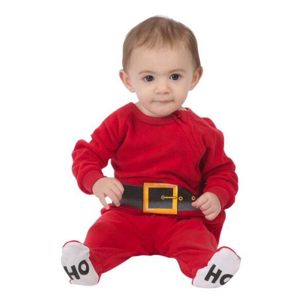 NWT HOLIDAY FAM Baby Santa Christmas Fleece Zip-Up 1-Piece Pajama Jumpsuit - Picture 1 of 4